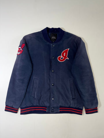 MLB Cleveland Indians Navy Varsity Bomber Jacket (2XL)