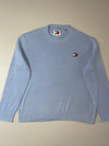 Tommy Jeans Baby Blue Flag Badge Crewneck Knit Sweater – (XL)