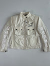 Vintage Brema Moto Cream Reflective Logo Biker Jacket (S)