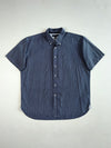 Tommy Hilfiger Navy Micro Check Short Sleeve Button-Down Shirt (2XL)