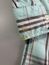 Burberry Nova Check Shirt – Mint Blue Button-Down (S)
