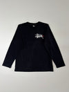 Stussy Basic Logo Long Sleeve Tee – Black, (S)