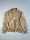 Vintage Gruno Et Chardin Beige Leather Bomber Jacket (M)