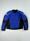 Vintage APS PowerSports Blue Black Mesh Motorcycle Jacket  Padded (XL)