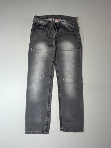 True Religion | Vintage Grey Washed Big-Stitch Jeans | (W:34) (L:44)