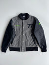 Nike Air-Sole 77 Grey Wool Black Leather Sleeve Varsity Jacket (M)
