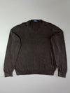 Vintage Polo by Ralph Lauren V-Neck Cotton Knit Sweater – Chocolate Brown (S/M)