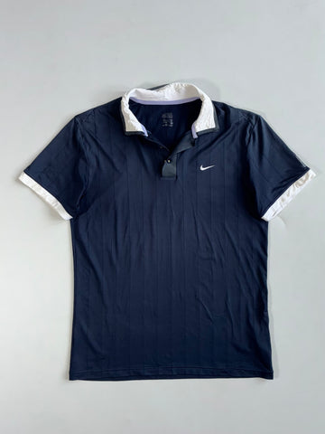 Nike Tennis Pinstripe Polo Navy White Collar(L)