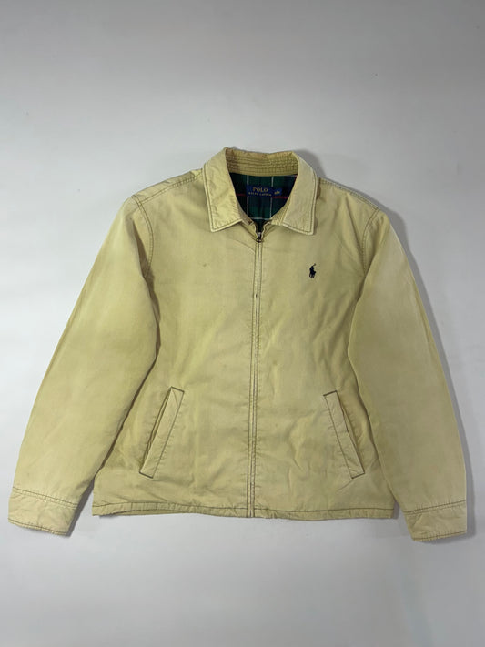 Vintage Polo Ralph Lauren Plaid-Lined Harrington Jacket – Cream (XL)