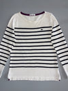 Lacoste Breton Stripe Long Sleeve Top – White & Navy (M/L)