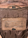 Torriani Distressed Brown Leather Bomber Jacket with Panel Stitching (L/XL)