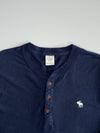 Abercrombie & Fitch Henley Long Sleeve T-Shirt – Navy (L)