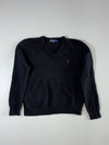 Polo Ralph Lauren V-Neck Sweater with Purple Pony Logo - (S)