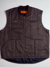 Red Kap | Vintage Made in USA Brown Quilted Work Vest "Bill" Embroidered (2XL)