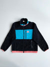 FILA Colorblock Sherpa Fleece Jacket – Black/Blue/Pink (S)