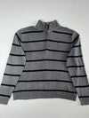 Polo Ralph Lauren Quarter-Zip Striped Sweater Grey (XL)