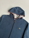 Lacoste Blue Full-Zip Hoodie with Coral Piping – (XL)