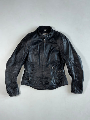 IXS Lady Fashion Black Leather Motorcycle Jacket – Women’s Fitted Moto, Swiss Brand Padded (S)