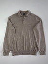 Hugo Boss Merino Wool Knit Polo Sweater – Taupe Melange (L/XL)