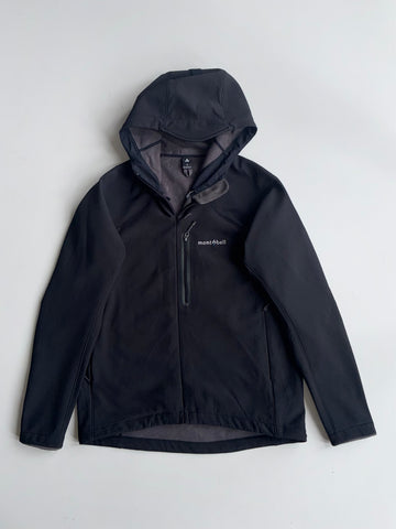 Mont-Bell Black Softshell Fleece-Lined Hooded Jacket (S/M)