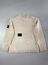 Stone Island Oatmeal Beige Wool Crewneck Sweater – Compass Badge (M)