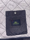 Lacoste Navy Quilted Bomber Jacket with Striped Collar (M)