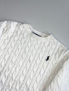 Polo Ralph Lauren Cream Cable Knit Crewneck Sweater (S)