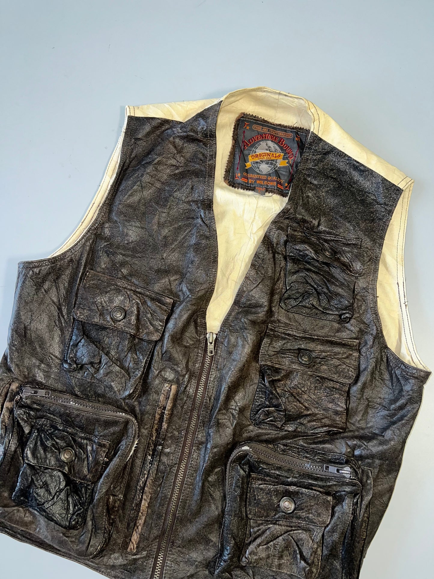 !                                                                                Adventure bond Original Half Leather Jacket (L)