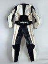 Vintage MGP x Berik Two-Piece Leather Racing Suit – White/Black/Gold  Padd with slider Jacket - (S)  (W:32 | L:38)