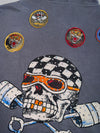 Ed Hardy 'Skull & Pistons' Rhinestone Zip-Up Jacket - Slate Grey (U.RARE) (M/L)