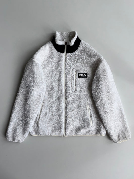 FILA | Biella Italia Sherpa Fleece Full-Zip Jacket | White (XL)
