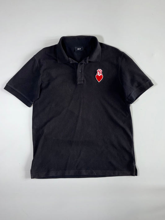 MLB NY Yankees Heart Patch Polo – Black (L)