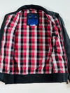 Superdry JPN Harrington Jacket – Washed Black with Red Check Lining (M)