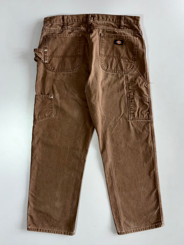 Vintage Dickies Brown Canvas Straight-Leg Pants (W:36 |L:40)