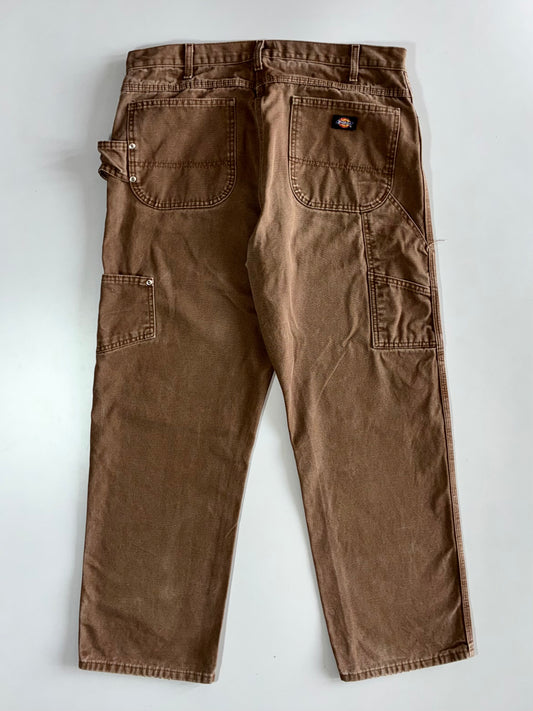 Vintage Dickies Brown Canvas Straight-Leg Pants (W:36 |L:40)