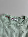 Tommy Hilfiger Mint Green Cable Knit Crewneck Sweater (XXS)