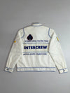Vintage Intercrew Formula 1 Racing Team Jacket  White Blue Patches (L)