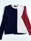 Tommy Hilfiger Colorblock Knit Sweater – Navy/Cream/Red (XL)