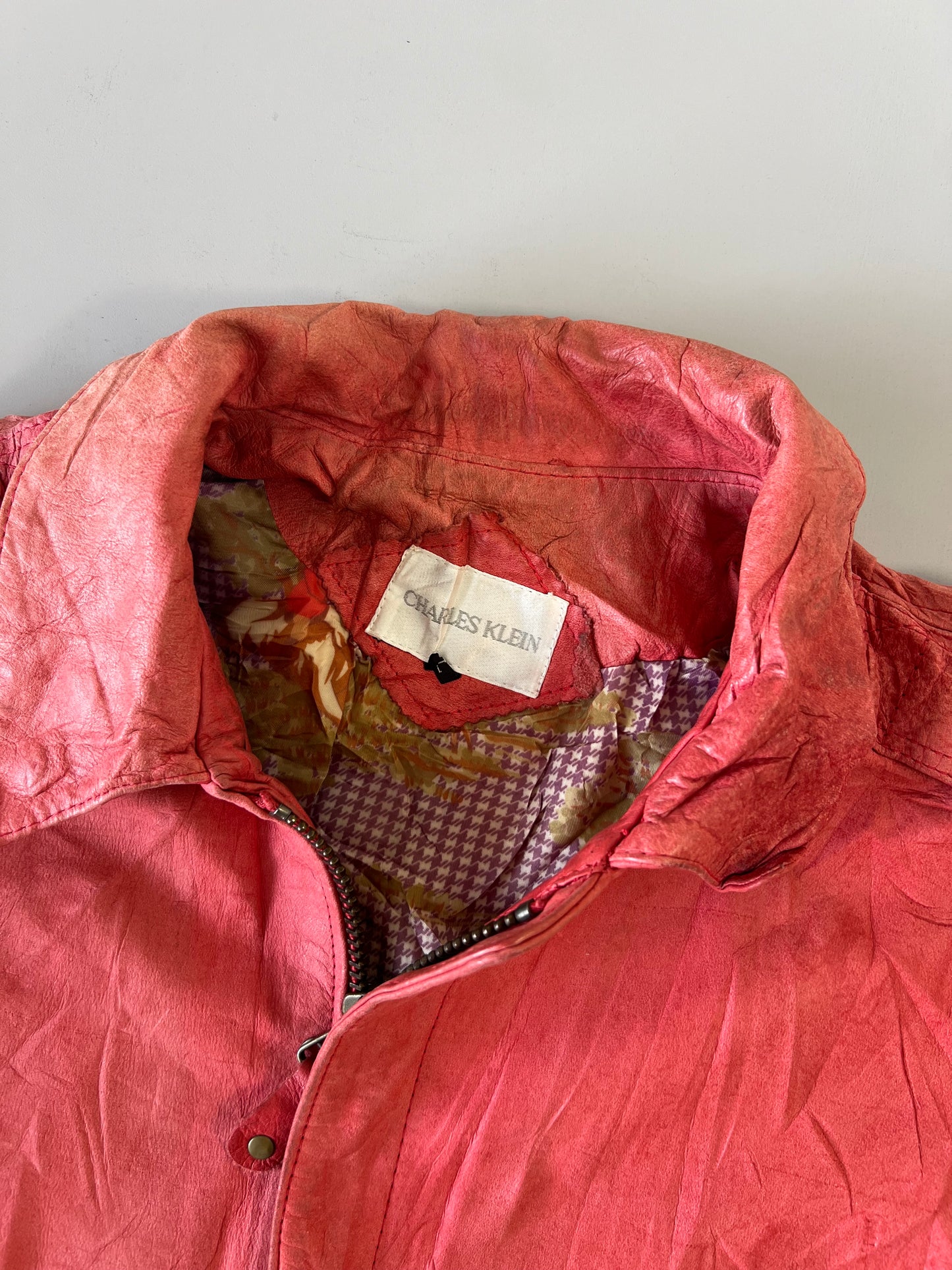 !                                                               Charles Klein Original sued Leather Jacket (L/XL)