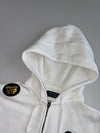 Polo Ralph Lauren White Half-Zip Hoodie with Gothic ‘P’ Chenille Patch(L)