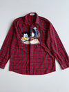 Emmanuel Schvili Disney Donald Duck Embroidered Tartan Flannel Shirt (M)