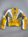 Vintage Etch Leder’s Riding Gare Pure Leather Motorcycle Racing Jacket (Paded) (S/M)