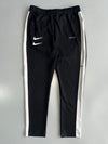 Nike Black Swoosh Tapered Track Pants (W:32) (L:38)
