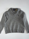 Polo Ralph Lauren Grey Collared Knit Sweater with Pony Logo – Size (XS/S)