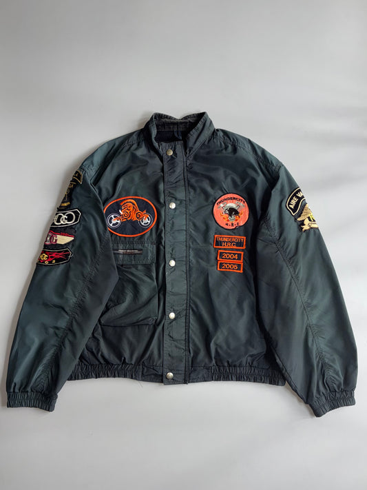 Harley-Davidson | Black Patched Biker Bomber Jacket (XXL)
