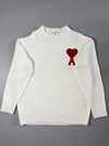 AMI Paris Off-White Crewneck Sweater – Big Red Ami de Coeur Logo (L)