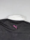 Puma Striped Long Sleeve Rugby Polo — Black/Pink, White Collar (L)