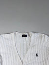 Polo Ralph Lauren White Cable-Knit V-Neck Cardigan with Black Pony Logo (S)