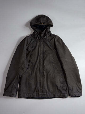 G-Star Raw Belted Hooded Field Jacket – Olive Cotton Utility Coat (M/L)