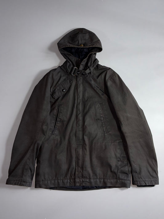 G-Star Raw Belted Hooded Field Jacket – Olive Cotton Utility Coat (M/L)